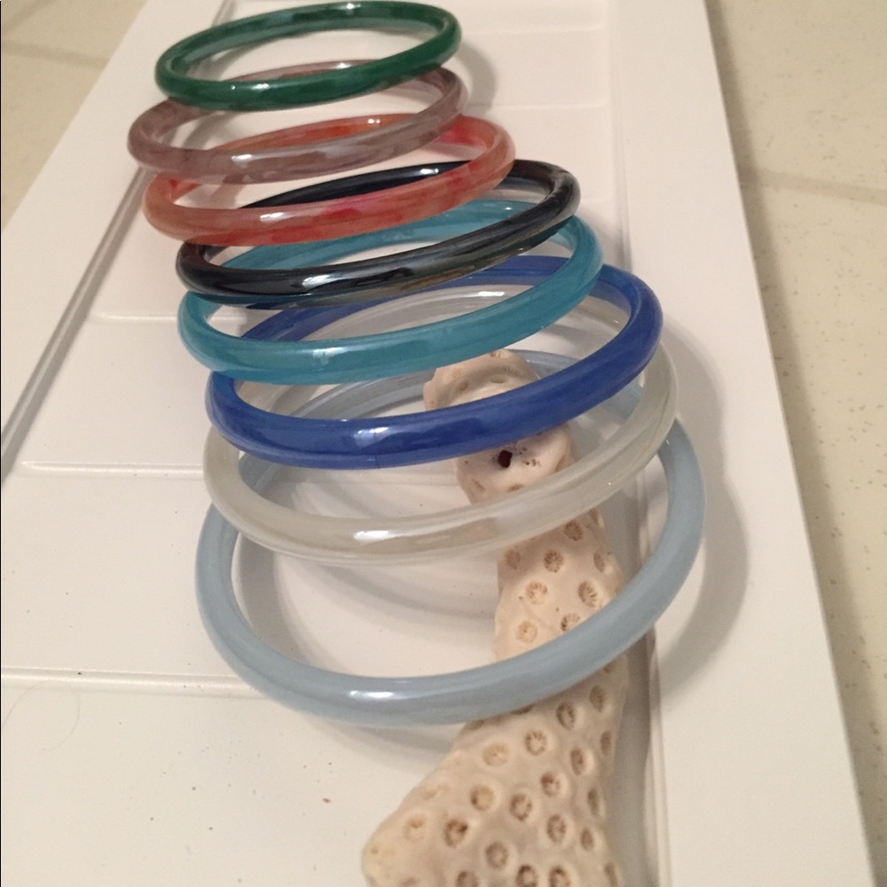 Glass bangle bracelets. Mix and match